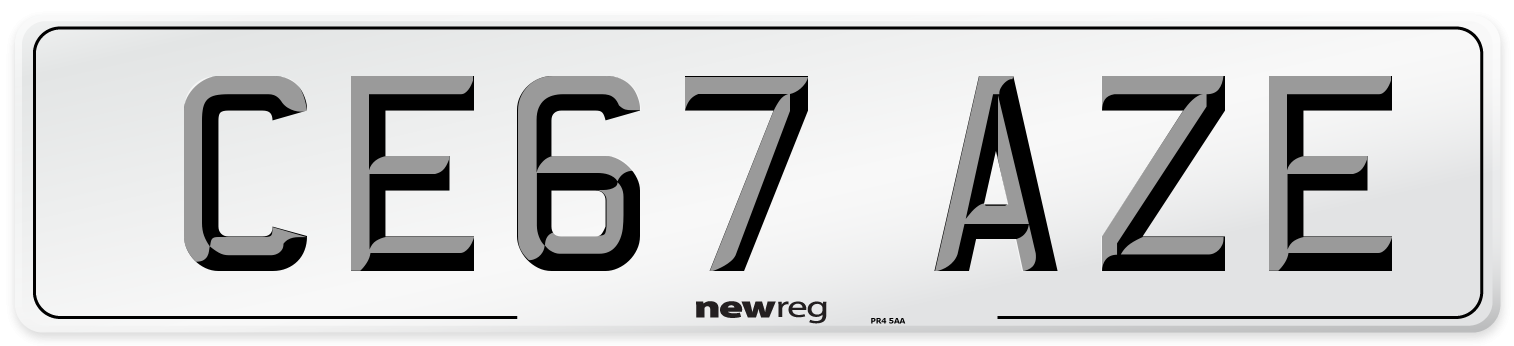 CE67 AZE Number Plate from New Reg